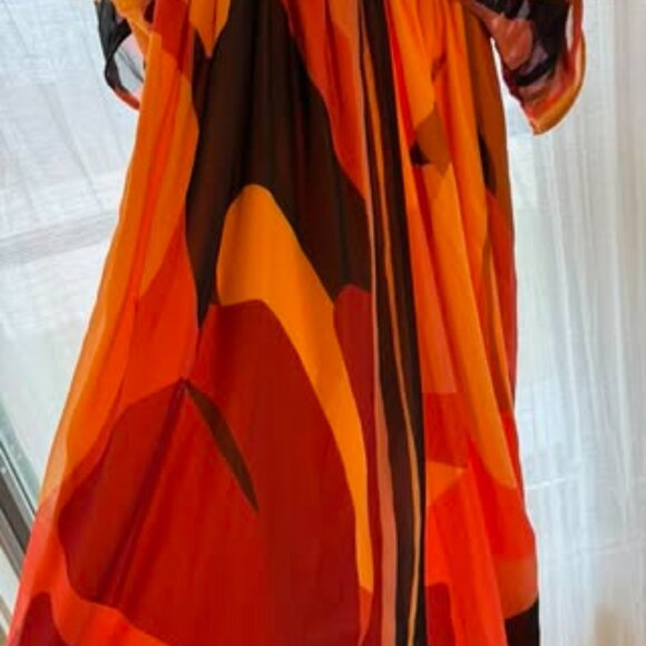 NWOT Size Small Farm Rio Yell/Orange dress - Picture 3 of 6